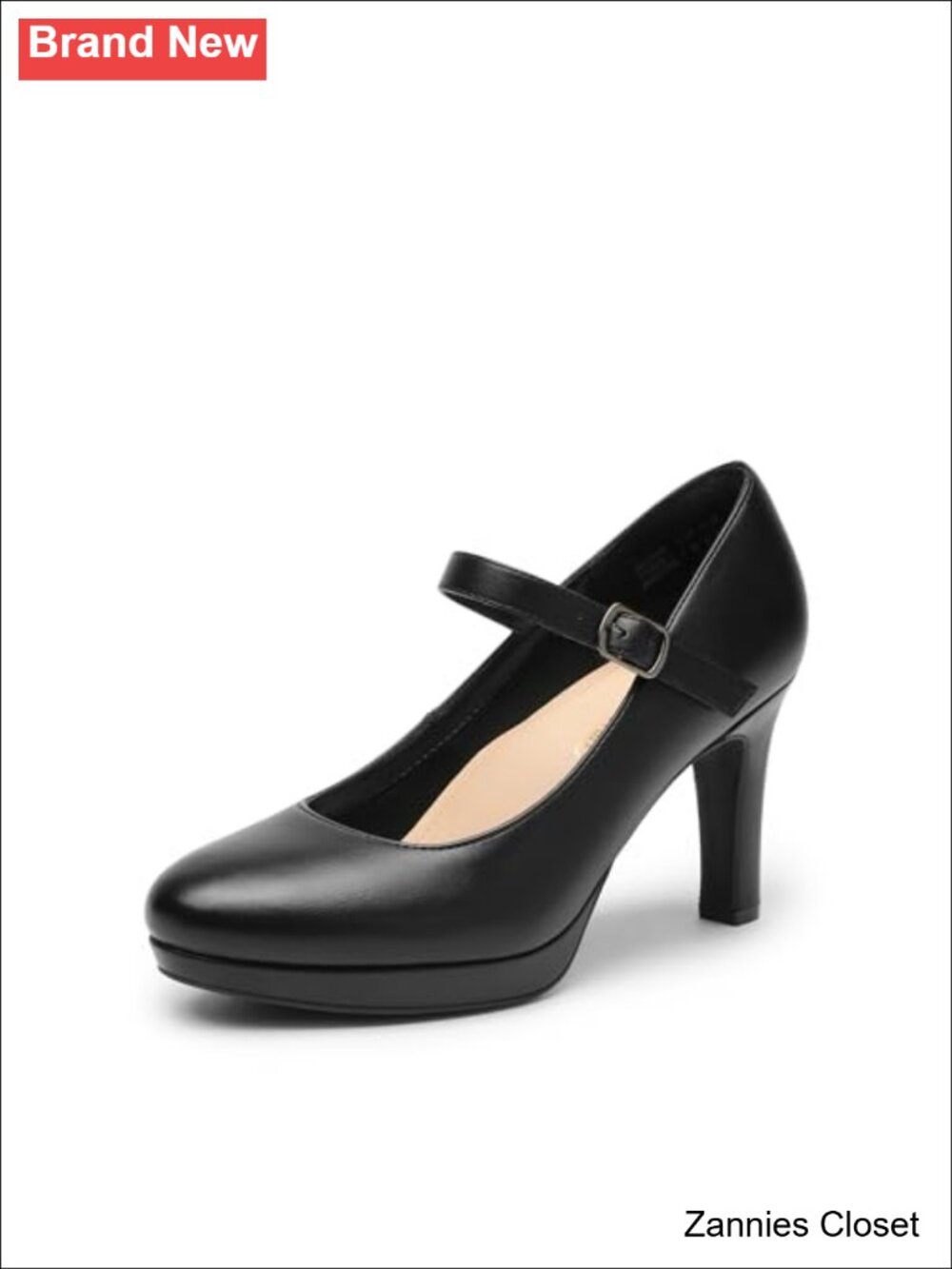 ✨DREAM PAIRS Women's Faux Leather Mary Jane High Heel Pump Shoes Wedding